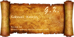 Gabnai Kevin névjegykártya